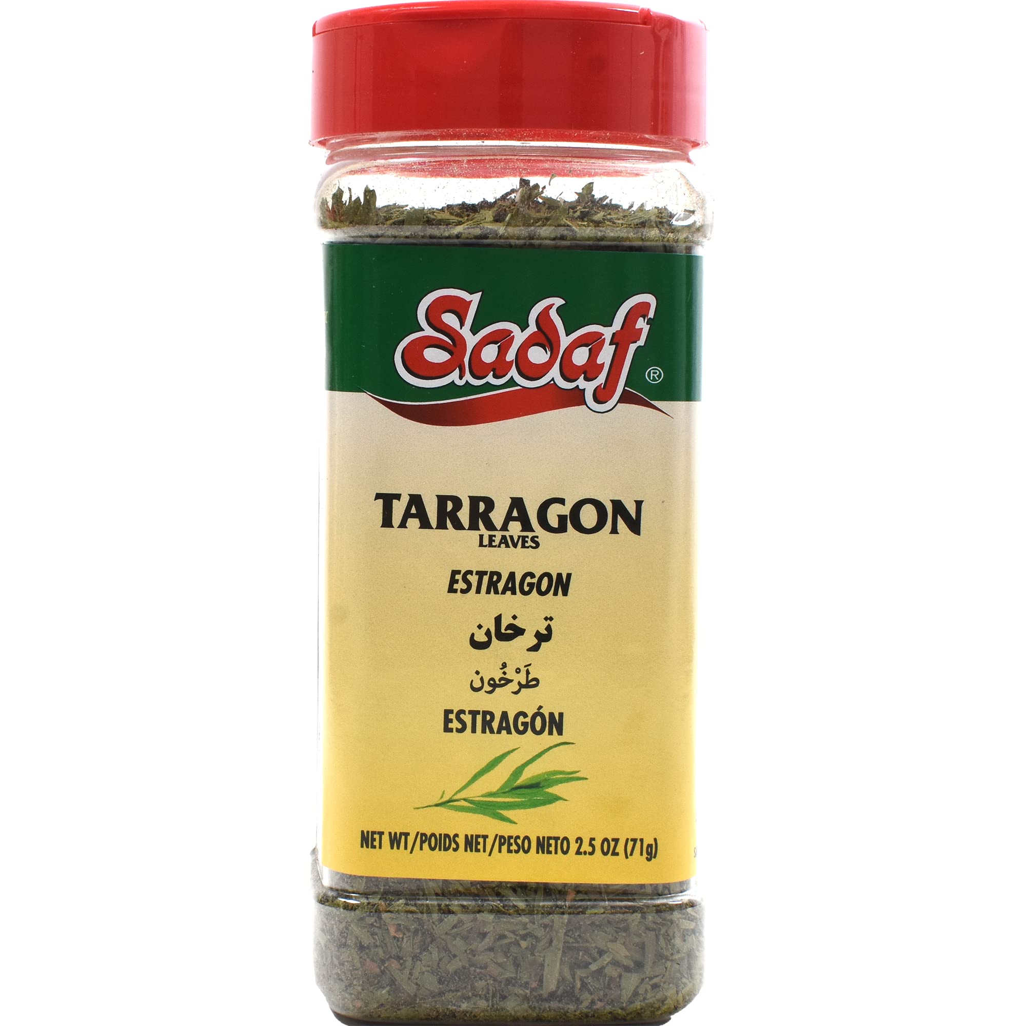 Sadaf Tarragon 2.5 oz. - Dried Tarragon Leaves - Tarragon for salad dressings - Dry Tarragon Herb in a PET Bottle with Shaker Top - Natural, Vegan