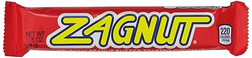 ZAGNUT Peanut Butter Coconut Candy Bar, 1.75 Ounce (Pack of 18)