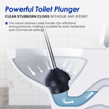MY JOY SHOP Stainless Steel Toilet Brush and Holder Set - Modern Toilet Brush and Plunger Set - Bathroom Essentials