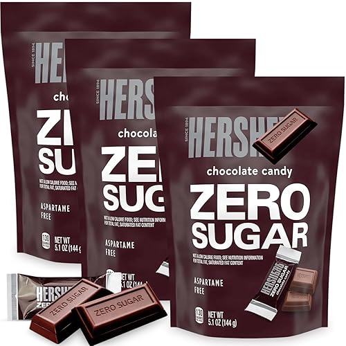Zero Sugar Milk Chocolate Candy - 3 Bags (5.1 oz Each) - Mini Chocolate Bar Individually Wrapped - Delicious Sugarless Candy & Guilt-Free Sweet Treat