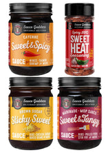 Sauce Goddess - Rib Kit Gift Pack - Sticky Sweet Sauce, Tangy Marinade, Sweet & Spicy Cayenne Sauce, BBQ Sweet Heat Shaker -Sauces & Seasoning