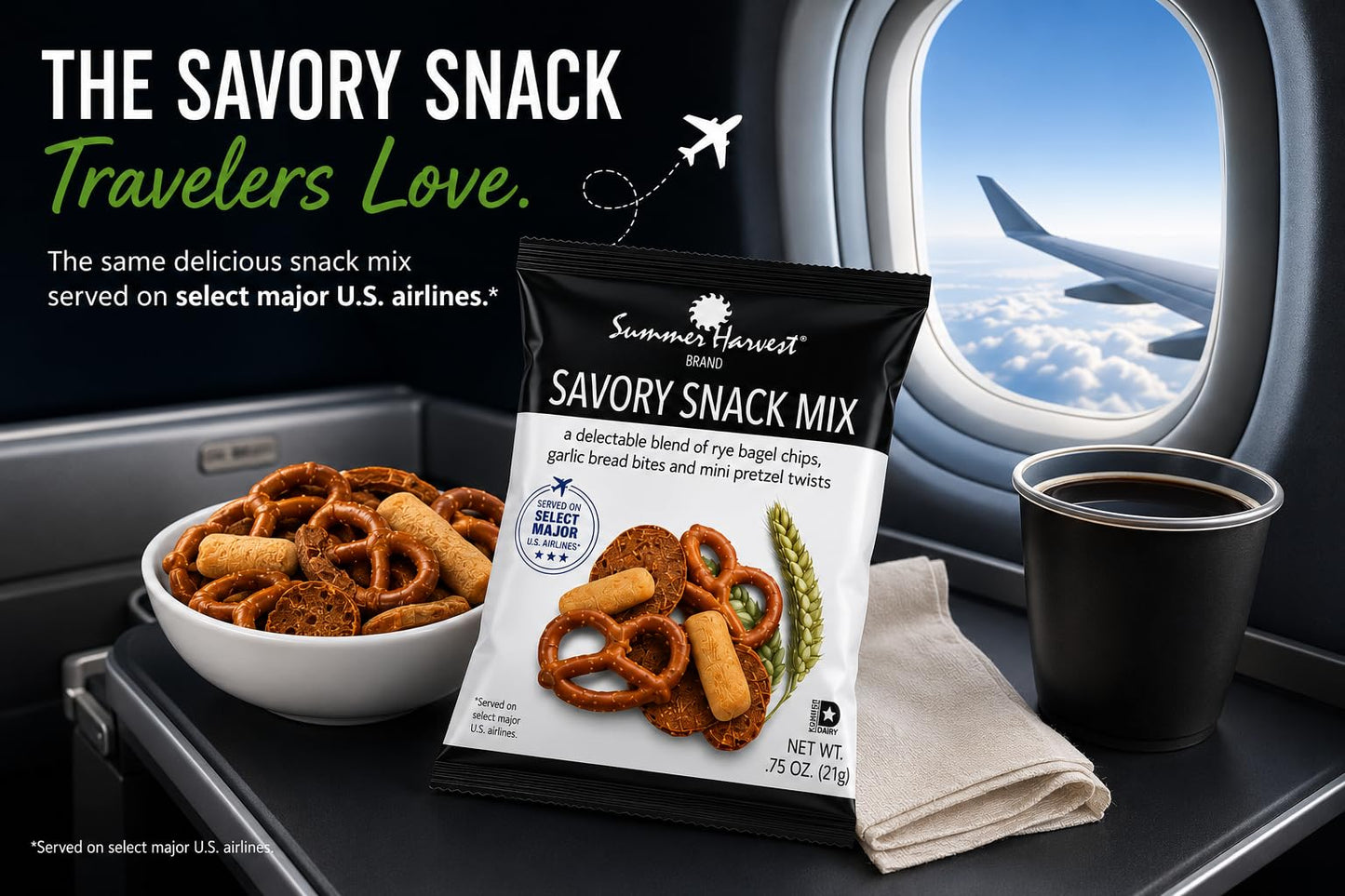 Summer Harvest Savory Snack Mix, 100 Individually Wrapped Bags .75oz each