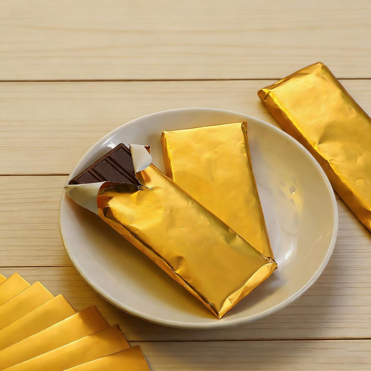 YDJIANCAI 500Pcs Candy Bar Wrappers, Foil Chocolate Bar Wrappers, for Homemade Chocolate Bars, Candies, Reusable Food-Grade