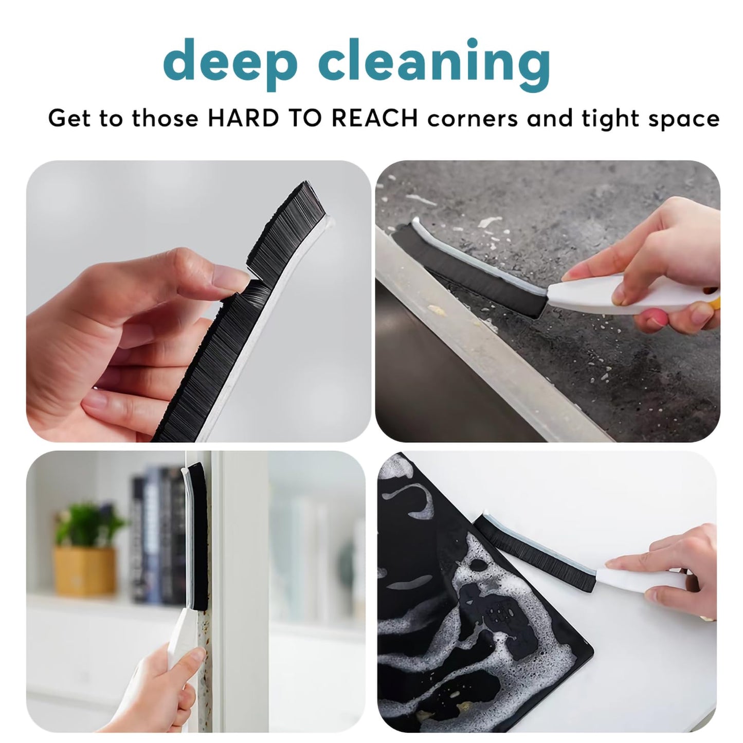 Crevice Brushes for Cleaning, Gap Cleaning Brush with Long Stiff V-Shaped Bristles Household Use for Bathroom/Tiles/Kitchen?4pcs?
