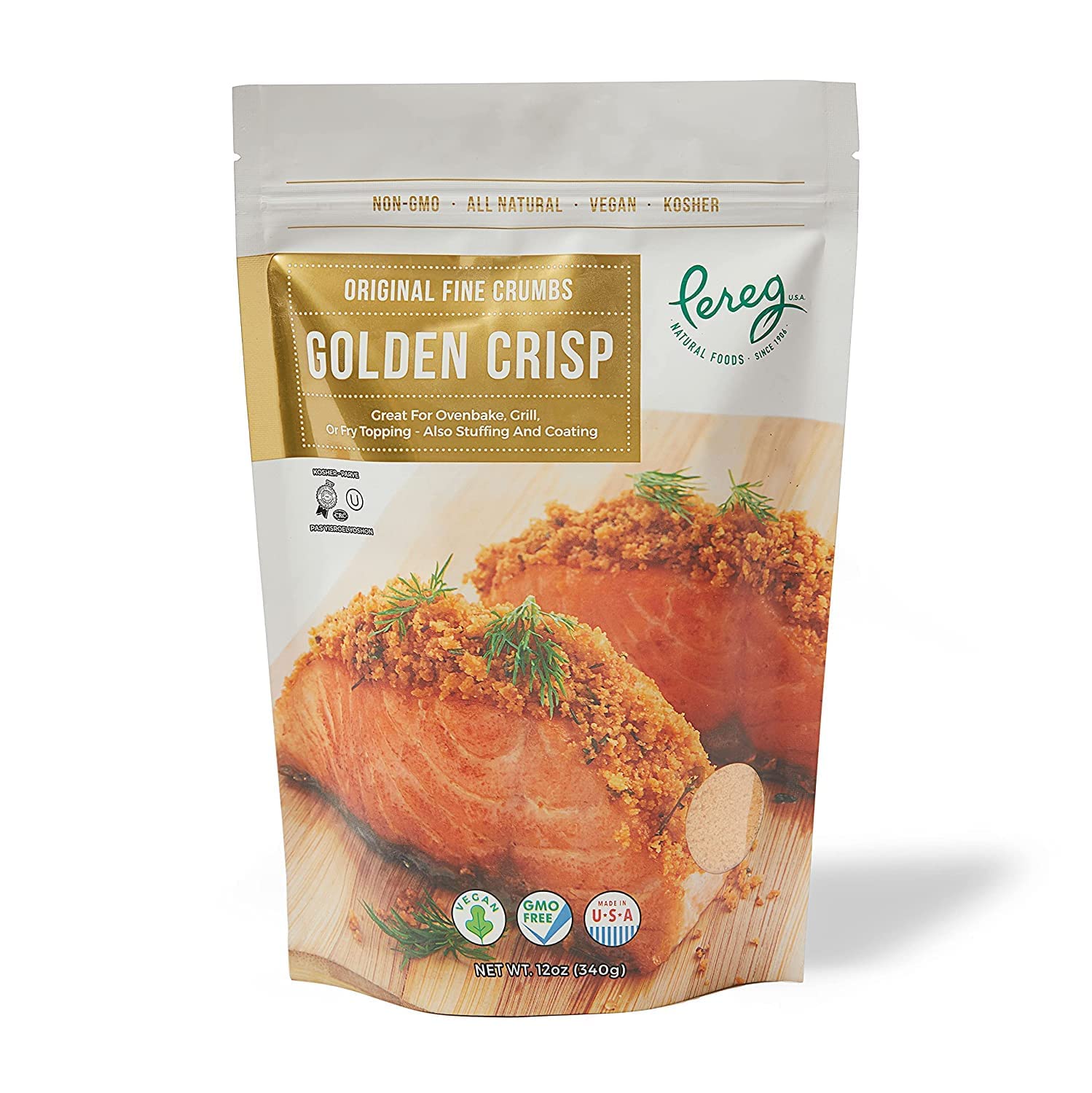 Bread Crumbs (12 Oz x 6 Pack) - Golden Crisp Wheat Bread Crumbs - Bread Crumbs for Coating & Stuffing - Coat Burger, Schnitzel, Vegetables, Meatballs - Resealable Packaging