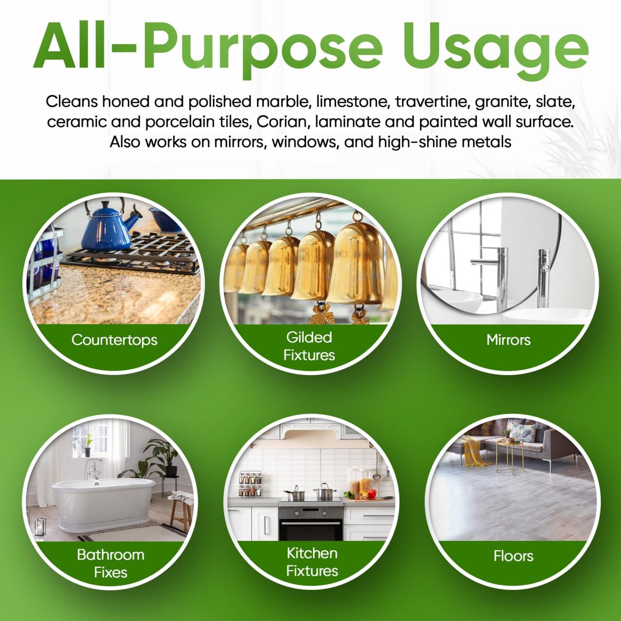 MB Stone & More GT-1 Green Thing - Multi Surface Cleaning Spray for Kitchen Counter Cleaner Spray for Marble- No Streak Formula for Stone, Glass
