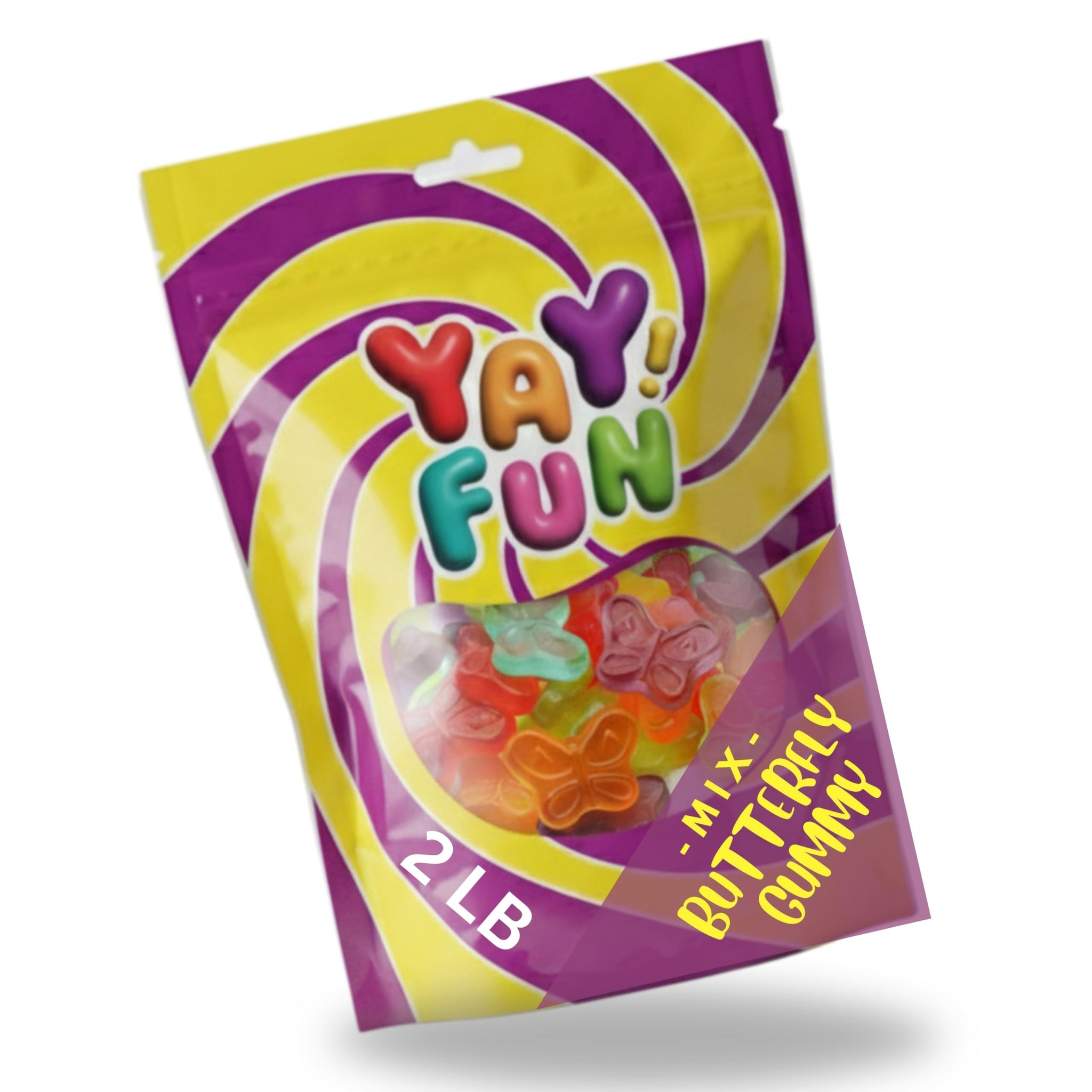 Assorted Fruit Gummy Candy Mix, Halal Candy Bulk 2 Pound Bag | Butterfly Shaped Gummy Mix | Sweet & Chewy Fruit Gummies for Parties, Candy Buffets