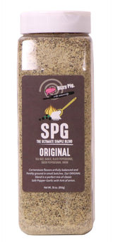 Dizzy Pig SPG Original (Salt, Pepper & Garlic) Seasoning Rub (Quart Shaker) - Hand Made in the USA - Seasons Around 120lbs of Food - MSG Free, Gluten