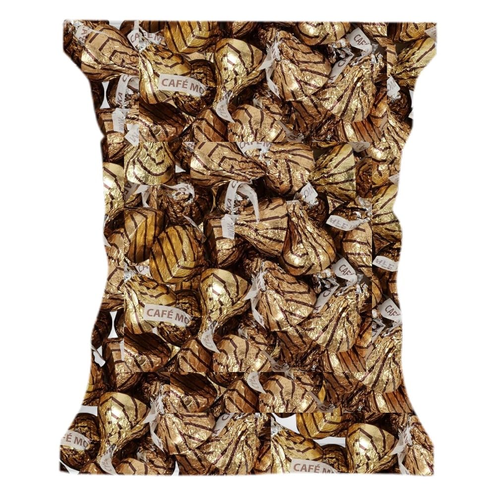 Candykrave Hershey'ss Cafe Moka Kisses Milk Chocolate candy - (1 LB 90 pcs) - Bulk chocolate Silver Foil Candy variety pack - Delicious Treats