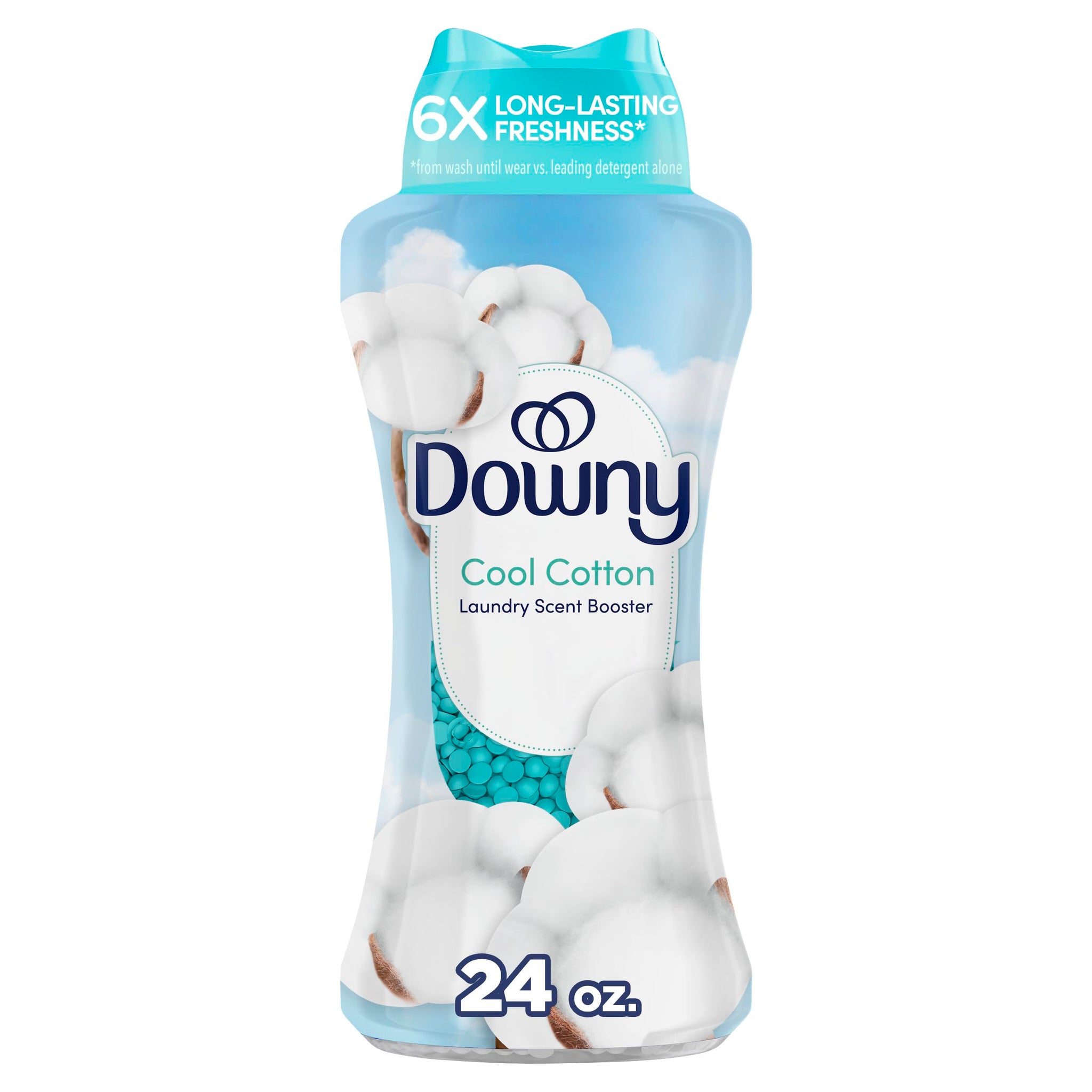Downy Cool Cotton In-Wash Laundry Scent Booster Beads, 24 oz, laundry scent beads, Long-lasting Freshness
