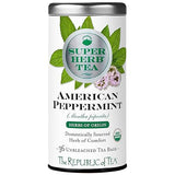 The Republic of Tea - Organic American Peppermint SuperHerb Tea Tin, 36 Herbal Tea Bags, Naturally Caffeine-Free Herbs of Origin