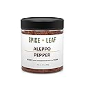 Premium Aleppo Pepper by SPICE + LEAF - Vegan Kosher Preservative Free Red Middle Eastern Mild Pepper Flakes, 3.5 oz