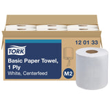 Tork Centerfeed Paper Wiper White M2, High Absorbency, 6 x 1000 Sheets, 120133