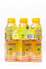 Niconico juice drink with nata de coco 30% fruit juice (16.9 floz, 6 Pack) (6, Pineapple)