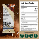 Primal Power Beef Liver Bar 1100mg - New Zealand Grass-Fed, 211% DV B12, 10g Protein Collagen - Zero Added Sugar, No Seed Oils, Gluten Free