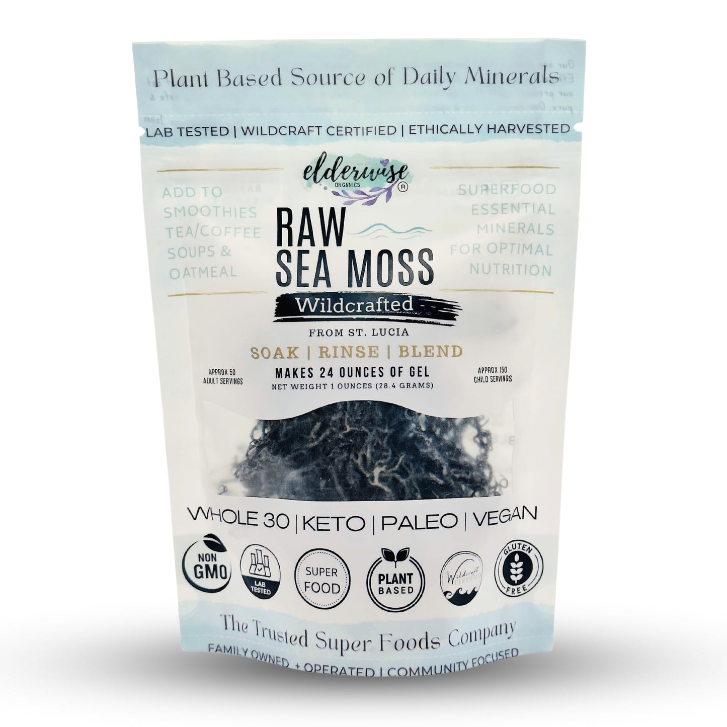 Sea Moss | Aqua Marine | Makes 24oz of Gel | Wildcrafted | Rare | Raw + Non GMO | Sundried | Green (Aqua Marine)