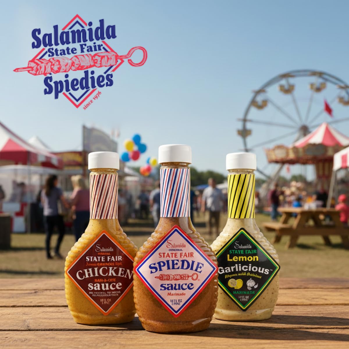 Salamida New York State Fair Lemon Garlicious Marinade, 16 oz | All-Natural, Gluten-Free, Citrus & Garlic Infused Sauce for Fish, Poultry, Pork & More