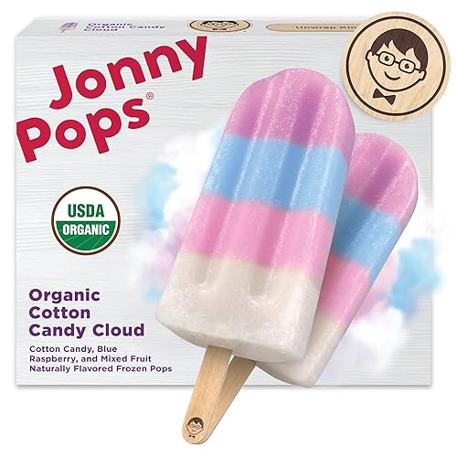 JonnyPops Organic Cotton Candy Cloud Frozen Pops 8ct