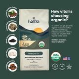 Organic Mushroom Coffee Ground with Lion’s Mane, Chaga, Turkey Tail & Nigella Seed Powder - Medium Roast Functional Wellness Coffee for Focus, Calm