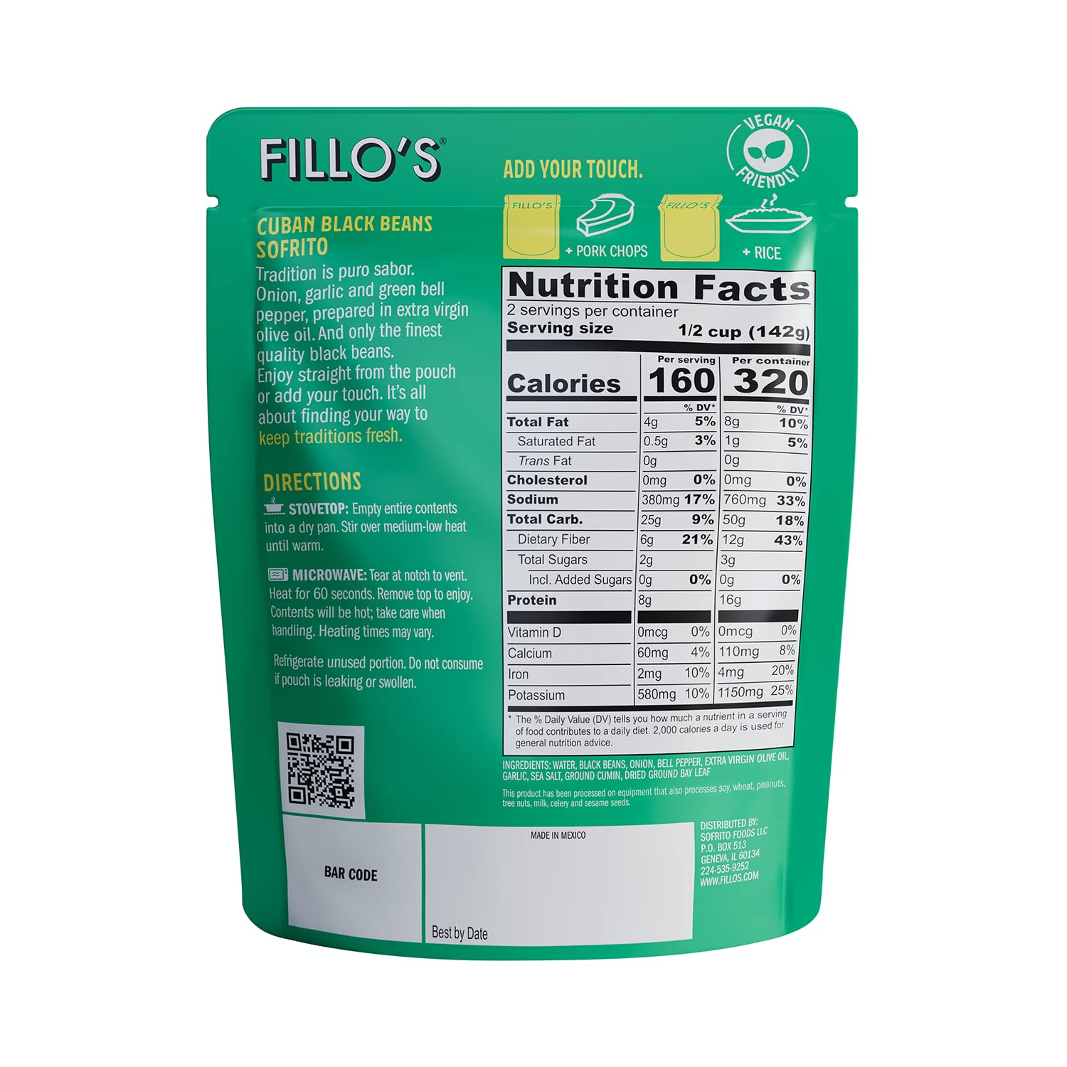 Fillos Cuban Black Beans And Sofrito, 10 OZ