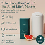 Biom All-Purpose Cleaning Wipes Refill (8pk x 60ct Each)- Fragrance Free - Biodegradable, All Natural, Plant-Based, Non-Toxic Wipes for Home & Travel