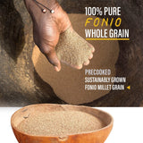 Yolele Premium Precooked Fonio African Supergrain Ancient Grains Gluten-Free Non GMO Organic Fonio Grain Vegan Protein High Fiber Super Food Keto Paleo-Friendly Rice Alternative 2.25 lb Bag