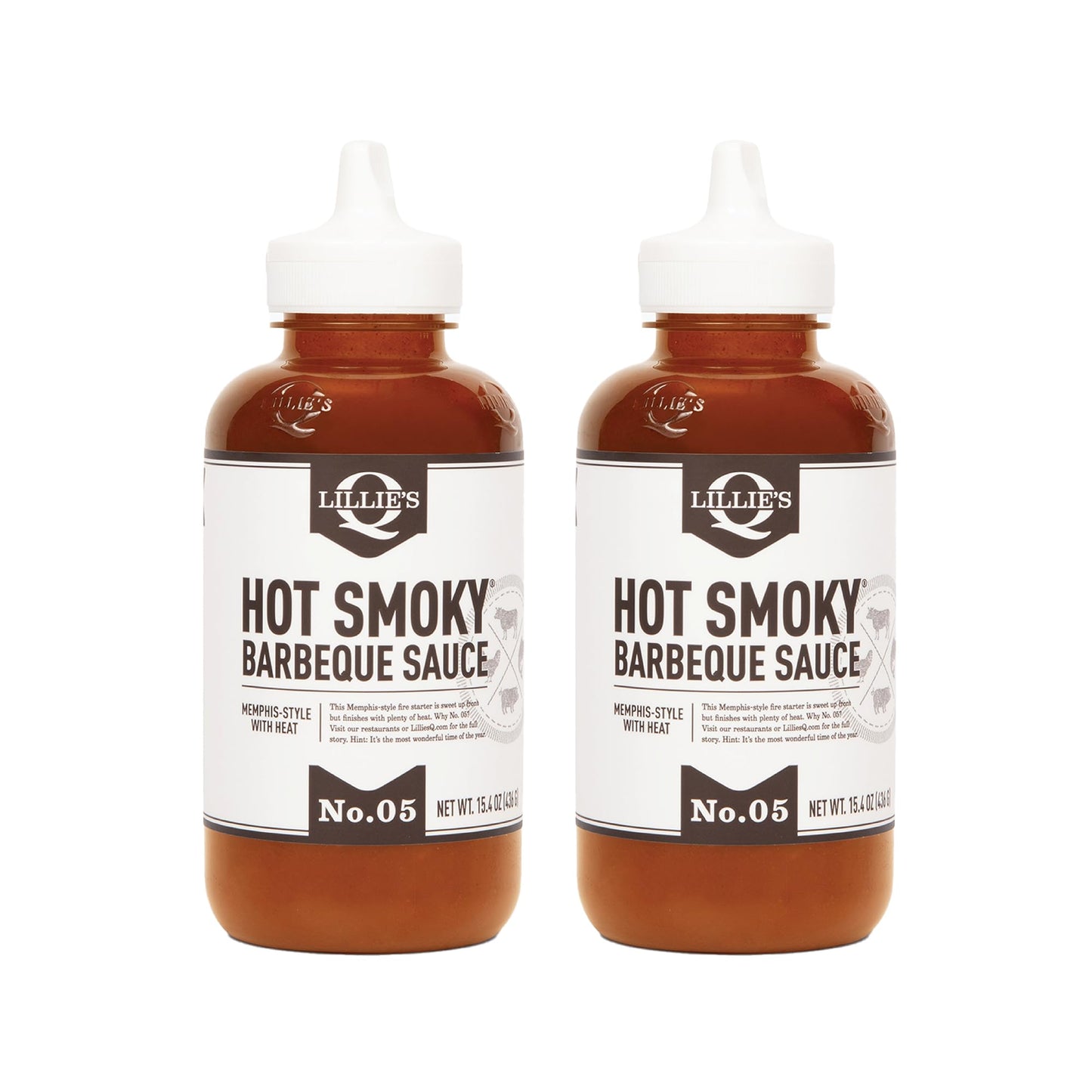 Lillie's Q - Hot Smoky BBQ Sauce, Gourmet Spicy BBQ Flavor (15.4 oz, 2-pack)