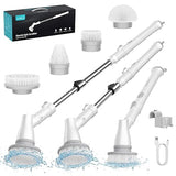 Ultrean Spin Brush, Cordless Electric Spin Scrubber with 4 Replaceable Brush Heads Adjustable Extension Handle, 2 Speed Shower Scrubber for Cleaning