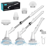 Ultrean Spin Brush, Cordless Electric Spin Scrubber with 4 Replaceable Brush Heads Adjustable Extension Handle, 2 Speed Shower Scrubber for Cleaning