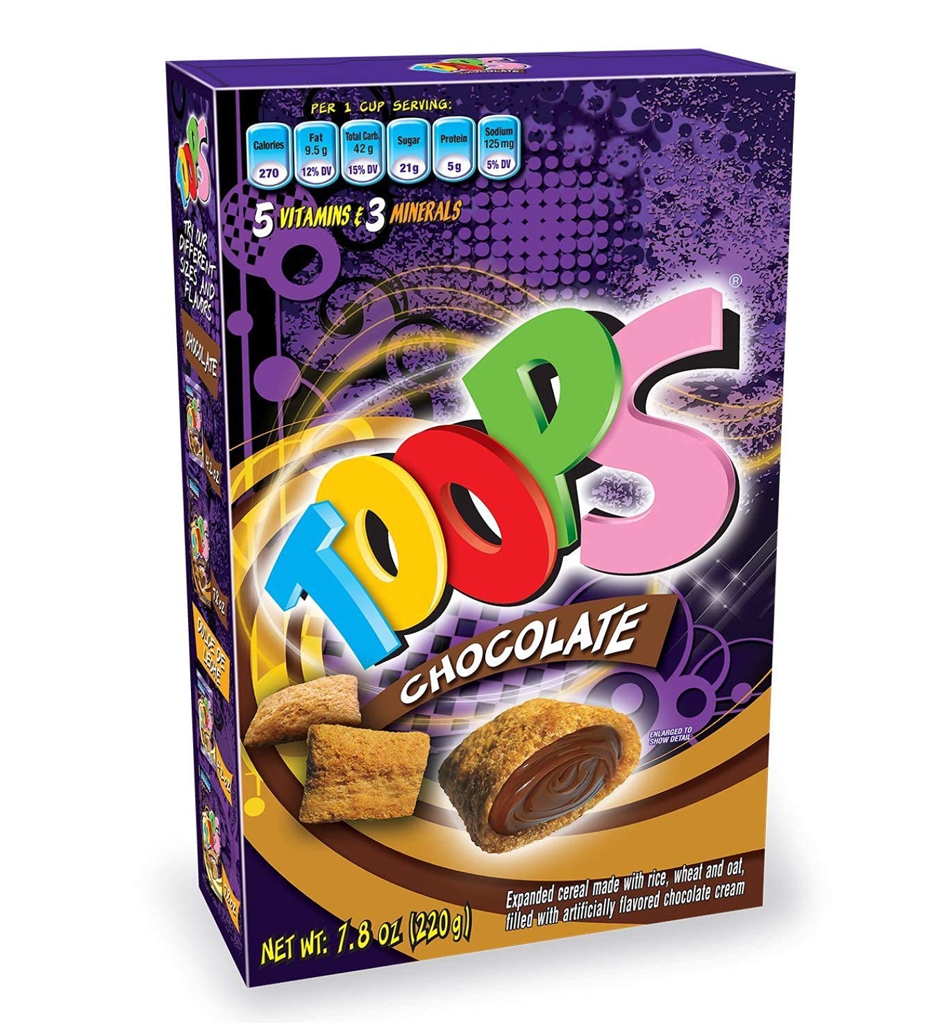 Toops Venezuelan Sweet Jumbo Snacks Breakfast Cereal, Foods for kids Breakfast, Snack and Candy High vitamins: Variety Pack Cereal 7.8 Oz (3 pack) +