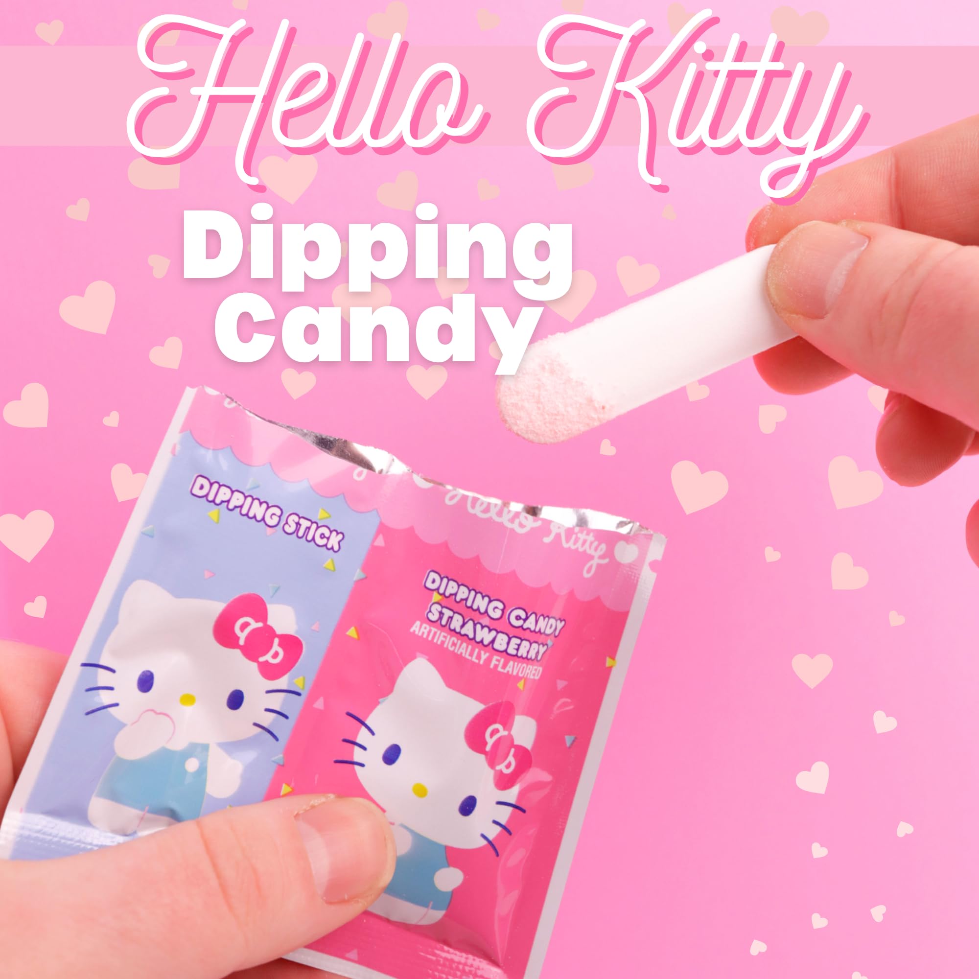 Hello Kitty Dipping Sticks with Candy Powder Classroom Exchange Kit, Individual Packets for Party Favors, 22 Pouches
