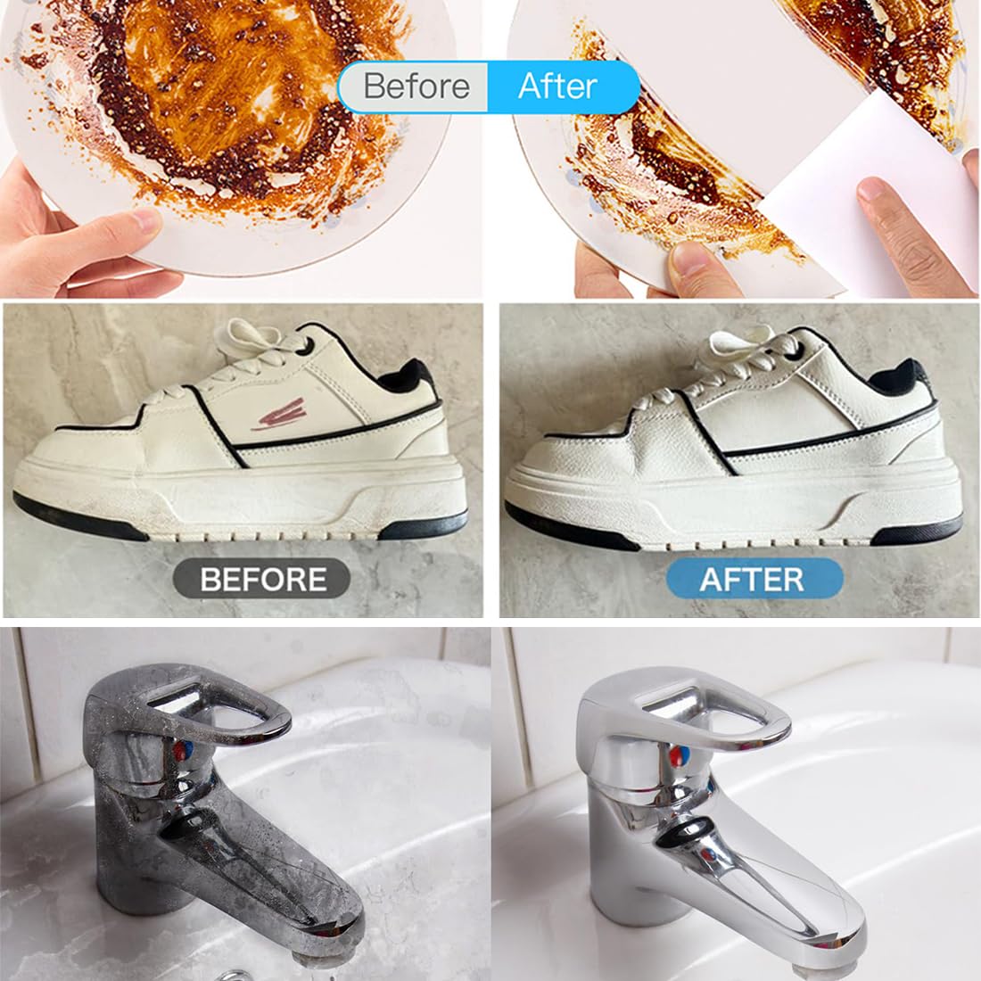 Magic Sponge Eraser Foam Cleaning Sponges 10PCS Multi-Functional Power Scrubber for Kitchen Dish Household Cleaning Bathroom Toilet Wall Cleaner