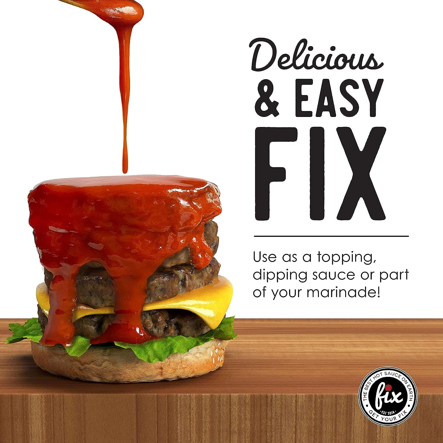 Fix Hot Sauce, Sriracha Sauce - Sriracha Chili Sauce, Organic Red Chili Peppers, Spicy & Bold Flavor, Non-GMO, Gourmet, Sriracha Sauce Hot, Great in