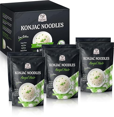 52USA Konjac Shirataki Noodle, Angel Hair, Low Carb Pasta 52.8 Oz (1500 g), Keto and Paleo Friendly, Sugar Free, Vegan, Gluten Free, Ready to Eat, Low