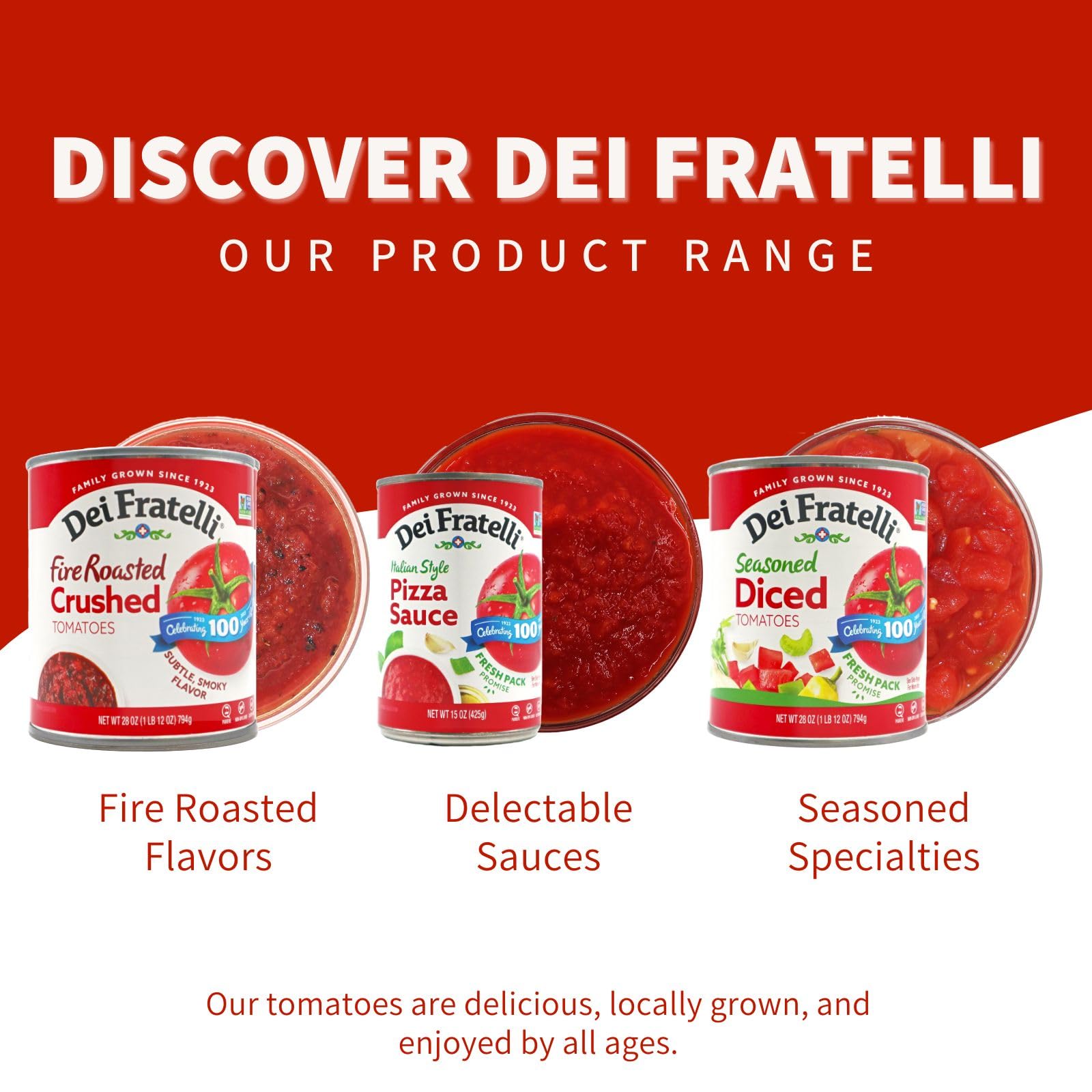 Dei Fratelli Marinara Pasta Sauce (24 oz. glass jars, 4 pack) - Vine-Ripened - No Water Added, Not from Paste - Non-GMO, Gluten-Free