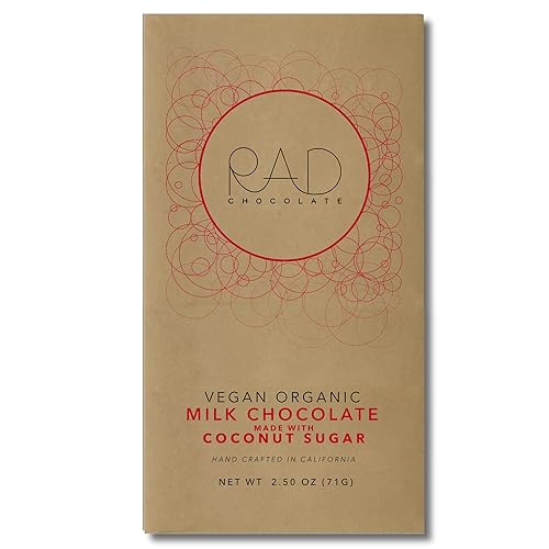 Rad Chocolate Vegan Milk Chocolate Coconut Sugar | 3 Pack | Certified Organic | Gluten & Soy Free Chocolate | Paleo Friendly