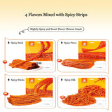 4 Flavors Mixed with Spicy Strips,Handmade Spicy Stick, Slightly Spicys and Sweet Flavor Chinese Snack,a Must-Have Snack for Leisure - ??(4