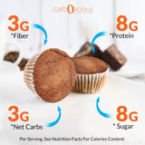 Low Carb Cinnamon Muffins 6 Pcs (1-Pack) by Carb-o-licious - Delicious Keto Mini Muffins with Only 2 Net Carbs, 9g Protein - Sugar Free Cupcake Style