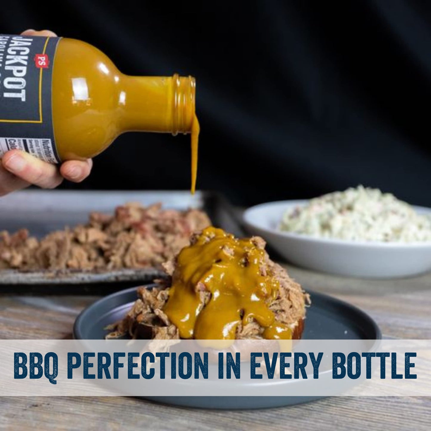 PS Seasoning Jackpot Carolina Gold Honey Mustard BBQ Sauce - Tangy and Sweet Marinade, Glaze, Baste, and Dip - All-Purpose Sauce Great for Pulled