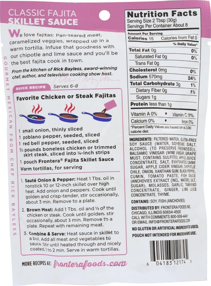 Frontera Classic Fajita Skillet Sauce (6 Items Per Order)