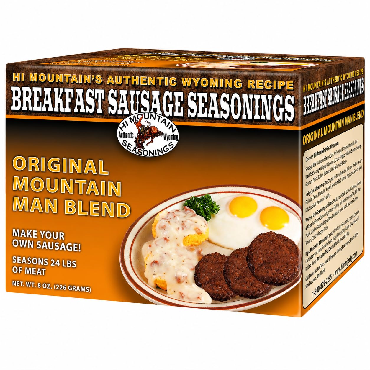 Hi Mountain Breakfast Sausage Seasoning Mix | ORIGINAL MOUNTAIN MAN | Make Homemade Sausage with Pork, Venison, Deer, Elk & Wild Game | Makes up to 24