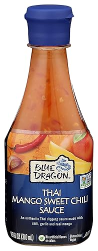 Blue Dragon Thai Mango Sweet Chili Sauce, Dipping Sauce, Marinade, Squeezy Bottle, Gluten Free, Vegan, 10.5 Ounce (Pack of 1)