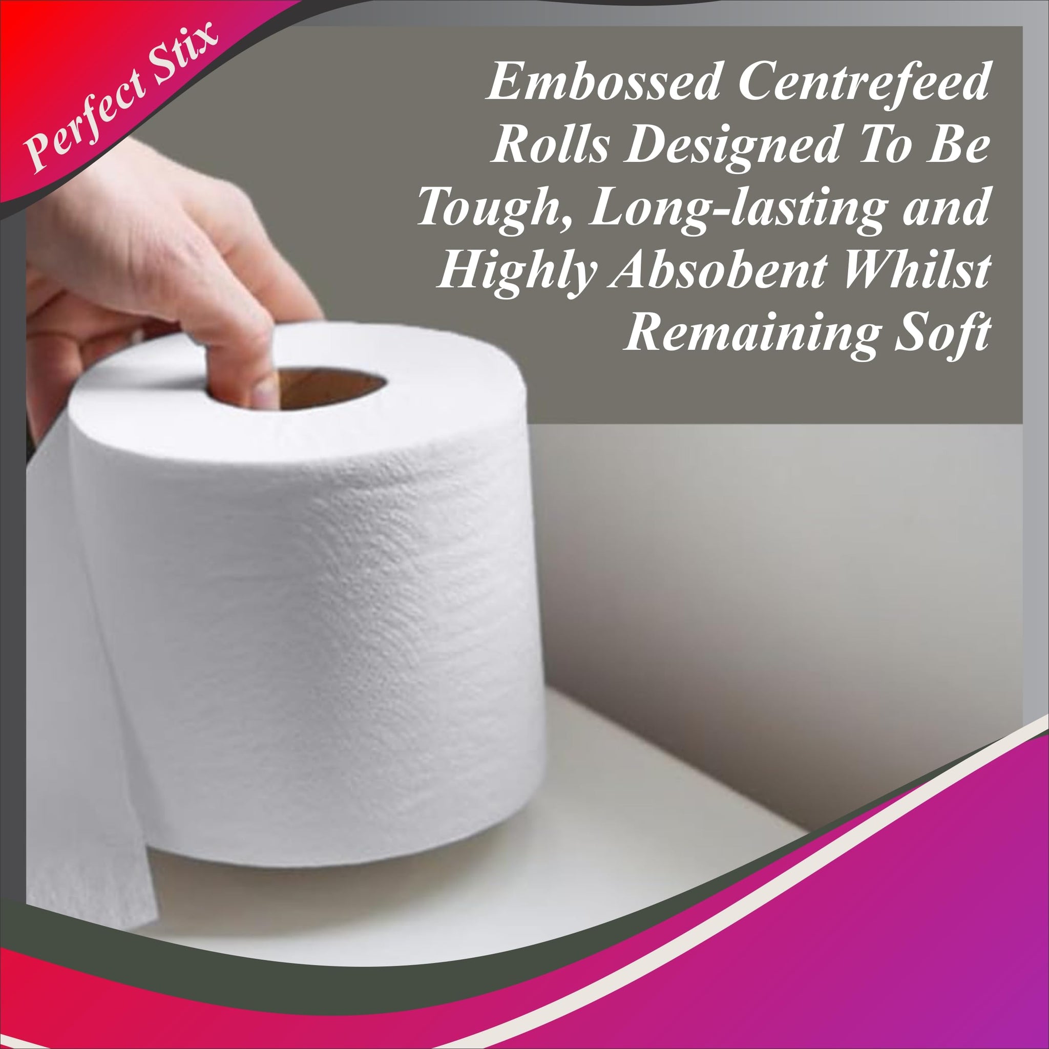 Perfect Stix 10" White Center Pull Paper Towels- Pack of 2ct-600 Sheets Per Roll