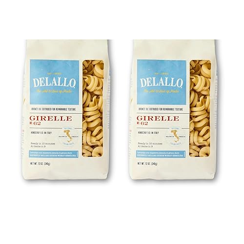 DeLallo Girelle Pasta, Curly Swivel Shape, Vegan, Kosher, Non-GMO, Made in Italy with 100% Durum Wheat Semolina, Bronze Cut, 16 oz Bag, (2 Pack)