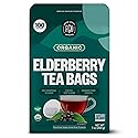 FGO Organic Elderberry Tea, 100 Count, Eco-Conscious Tea Bags, Resealable Bag, Packaging May Vary (Pack of 1)