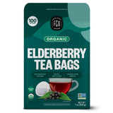 FGO Organic Elderberry Tea, 100 Count, Eco-Conscious Tea Bags, Resealable Bag, Packaging May Vary (Pack of 1)