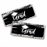 Big Dot of Happiness Black and White Grad - Best is Yet to Come - Candy Bar Wrapper Black and White Graduation Party Favors - Set of 24