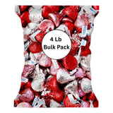 Candykrave Hershey'ss Kisses Valentine Colors Milk Chocolate candy - 4LB (400 pcs) - Bulk chocolate Red, Pink & Silver Foil Candy - Delicious Treats