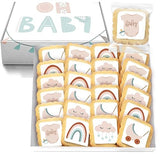 Boho Baby Cookies boy girl Individually Wrapped Party Favors Baby Shower 24 Pack Bulk gender neutral gift basket Earth Tones Baby Shirt Pacifier