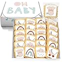 Boho Baby Cookies boy girl Individually Wrapped Party Favors Baby Shower 24 Pack Bulk gender neutral gift basket Earth Tones Baby Shirt Pacifier